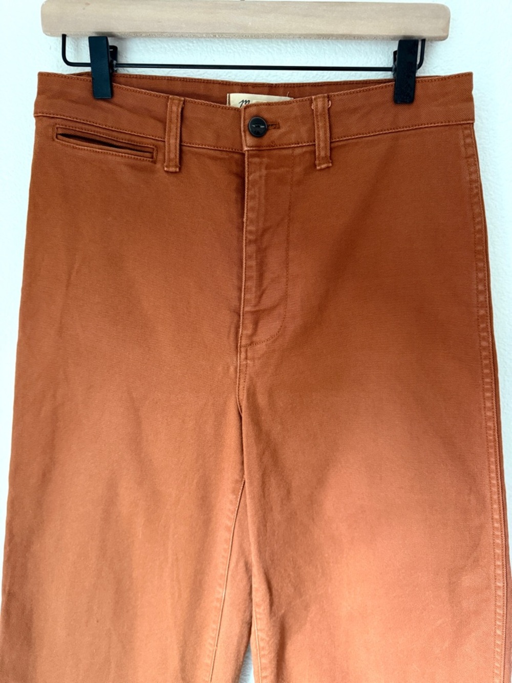 Madewell Emmett Wide Leg Cropped Pants - Rust / Orange - 28 - Picture 5 of 9